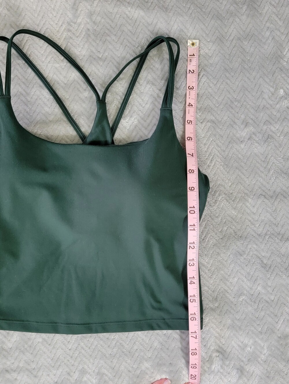 Fabletics Womens Green Cropped Racerback Tank Built-In Bra Stretch Size Small - Picture 10 of 10